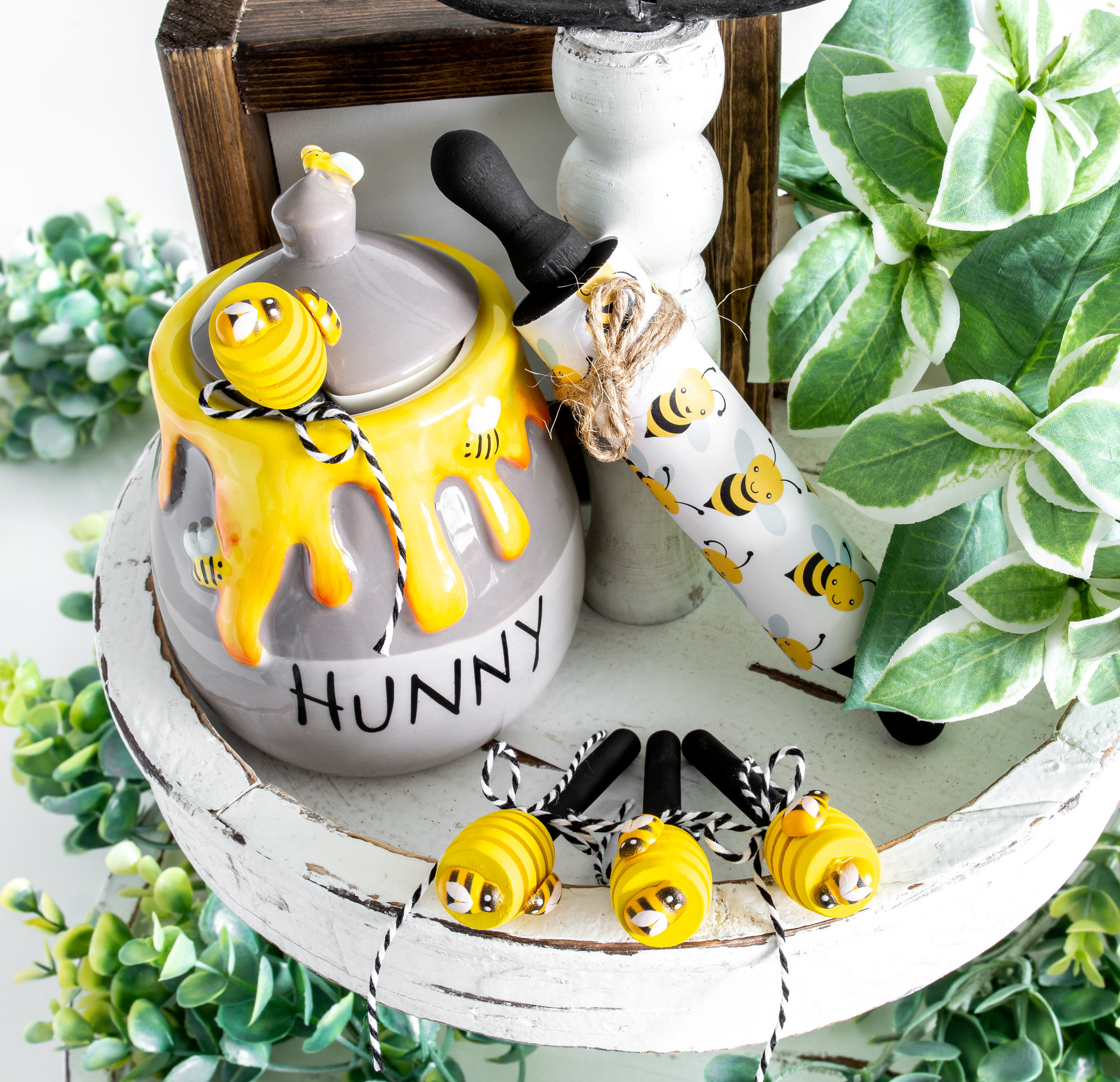Honey Bee Tiered Tray Decor – Maison and Willow